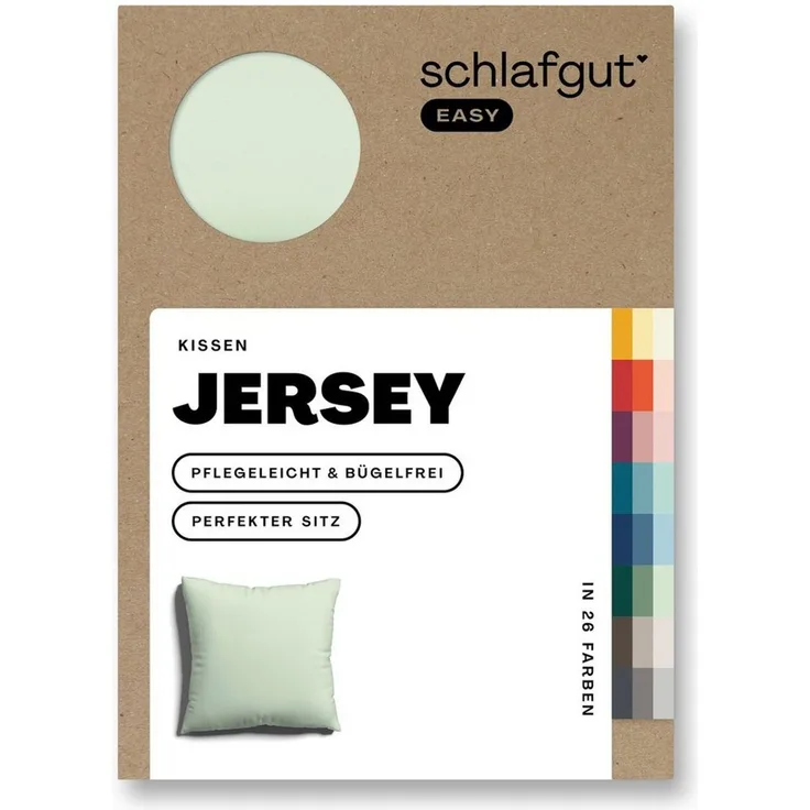 Schlafgut 'EASY' Kissenbezug, Jersey, Baumwolle, Hellgrün, 40x40 cm