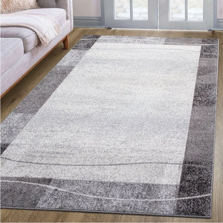 oKu-Tex Teppich Kurzflorteppich, modern, geometrisches Muster, Wohnzimmerteppich, rechteickig, Höhe: 11 mm, Teppich Wohnzimmer, Designteppich, meliert, weicher und dichter Flor – Bild 2