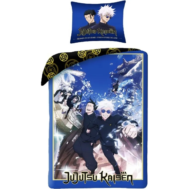 Jujutsu Kaisen Bettwäsche Set aus Mikrofaser Bettdeckenbezug 140 × 200 cm mit 70 × 90 cm Kissenbezug