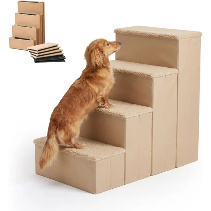 Relaxdays Faltbare Hundetreppe mit Stauraum – Bild 1