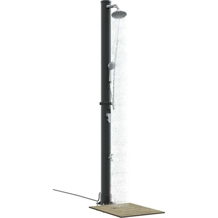 vidaXL Außen Solardusche Schwarz 217 cm PVC und Aluminium 42003414 – Bild 4