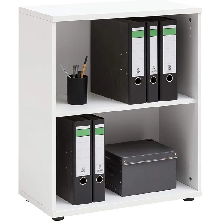 MÖBELPARTNER Regal Standregal Büroregal mit 2 Fächern weiß 77,3 x 65,1 x 34,5 cm