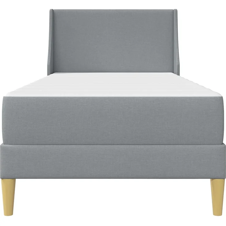 vidaXL Bettgestell mit Matratze Hellgrau 100 x 200 cm Polyester 3414719 – Bild 6