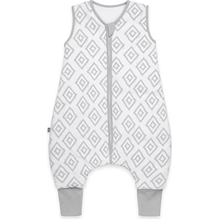 emma & noah Premium Baby Schlafsack mit Füßen Ganzjahr, Bequem & Atmungsaktiv, 100% Bio-Baumwolle, OEKO-TEX Zertifiziert, Flauschig, Bewegungsfreiheit, 2.5 TOG (Rauten Grau, 70 cm) – Bild 2