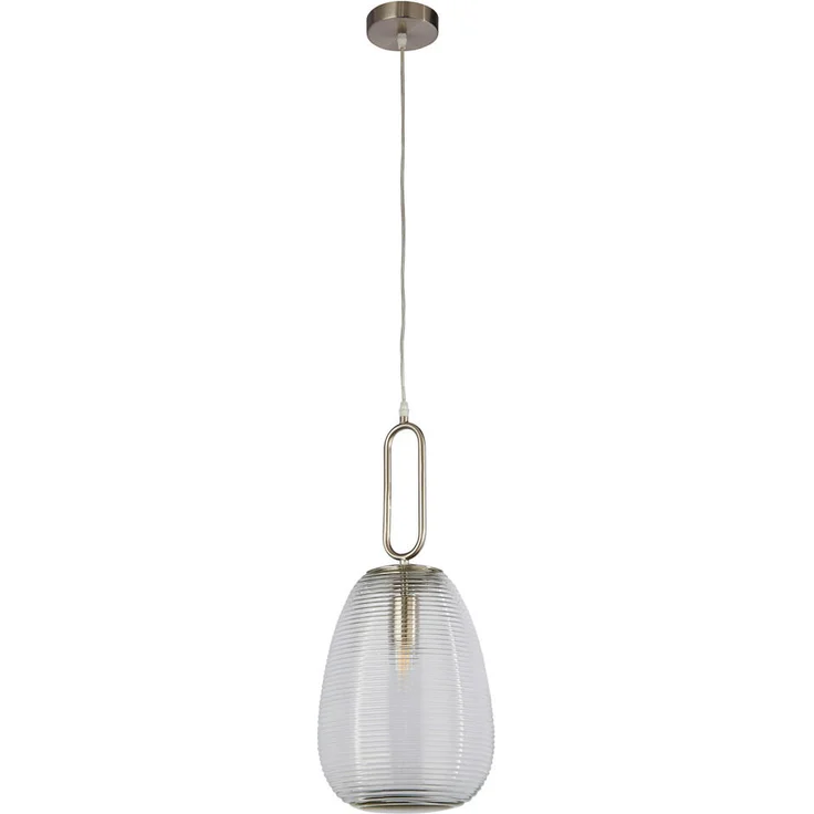 XXXL Hängeleuchte Elixir, Nickel, Glas, Metall, 130 cm, höhenverstellbar