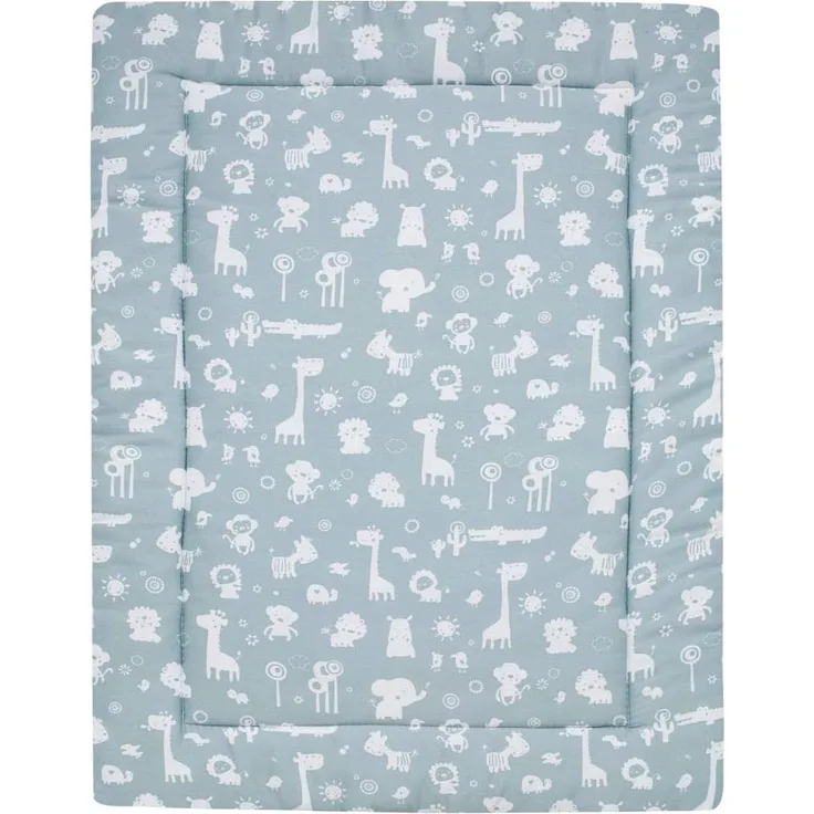Alvi Krabbeldecke Zootiere puderblau 100x135 cm