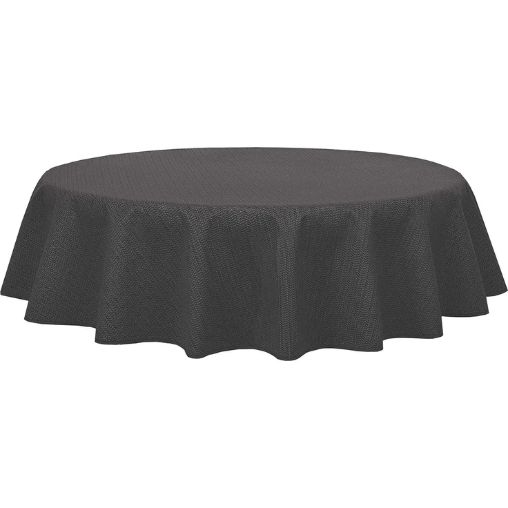 Brandsseller Gartentischdecke Ø 140 cm Tischdecke mit Paspel Outdoor Tischtuch rund Weichschaum für Garten, Terrasse, Balkon wetterfest rutschfest - Grau – Bild 1
