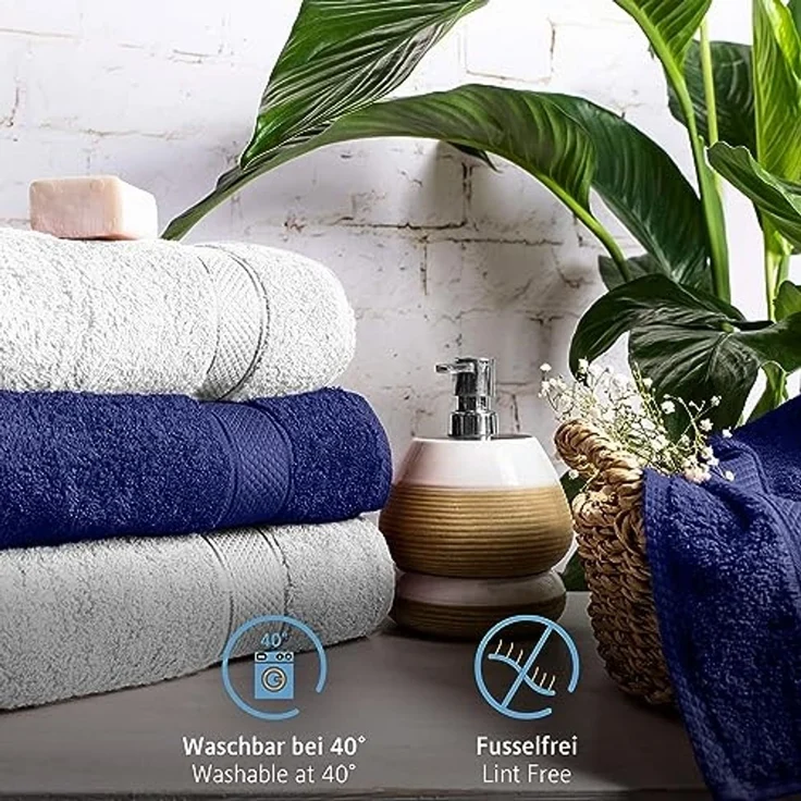 Komfortec Handtuch Set aus 100% Baumwolle, 4 Handtücher 50x100 cm und 4 Badetücher 70x140 cm, Frottee (Packung, 8-St), Duschtücher & Badehandtuch, Weich, Towel, Groß – Bild 3