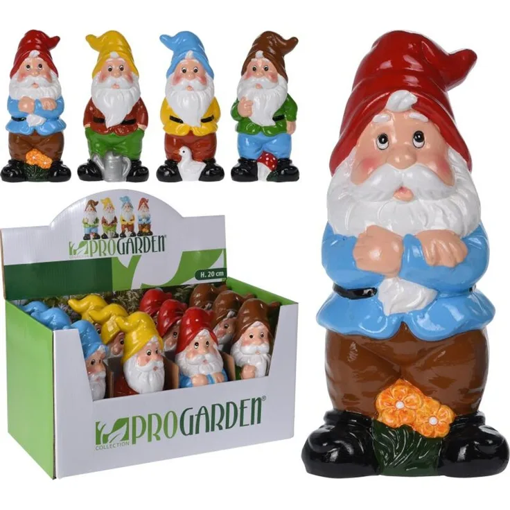 12x Gartenzwerg 20cm aus Keramik Dekoration Outdoor Figuren