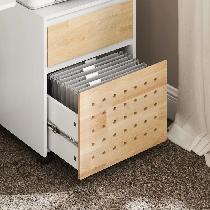 SoBuy ASK06-WN Schubladenschrank Büro, MDF, Lackiert, Weiß, 45 x 59 x 45 cm – Bild 5