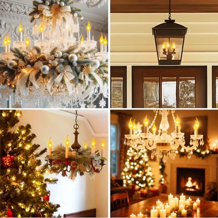 LVWIT Flammen LED E14 Warmweiss 1W, Kerzenlampe T35 Glühbirne Flammeneffekt Stimmungslicht Flackerlampe für Zuhause Garten Bar Halloween Weihnachten, Ersetzt 3W Glühlampen, 1800K, 6er Pack – Bild 7