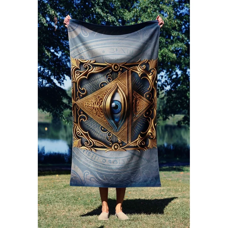 Mijolnir 'Pyramid Eye 90' Strandtuch, Mehrfarbig, 90 x 150 cm – Bild 1