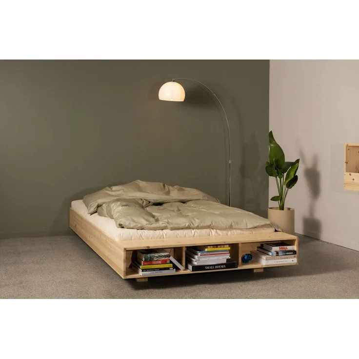 Karup Design Stauraumbett Merge Bed Bettgestell m. integrierter Bank m. Stauraum, mehrere Größen, inkl. Lattenrost, excl. Matratze, FSC®-zertifiziertes Massivholz