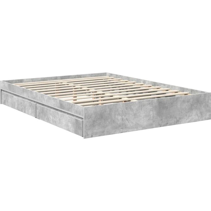 vidaXL Aufbewahrungsbett Beton Grau 150 x 200 cm Holzwerkstoff 3413495 – Bild 5