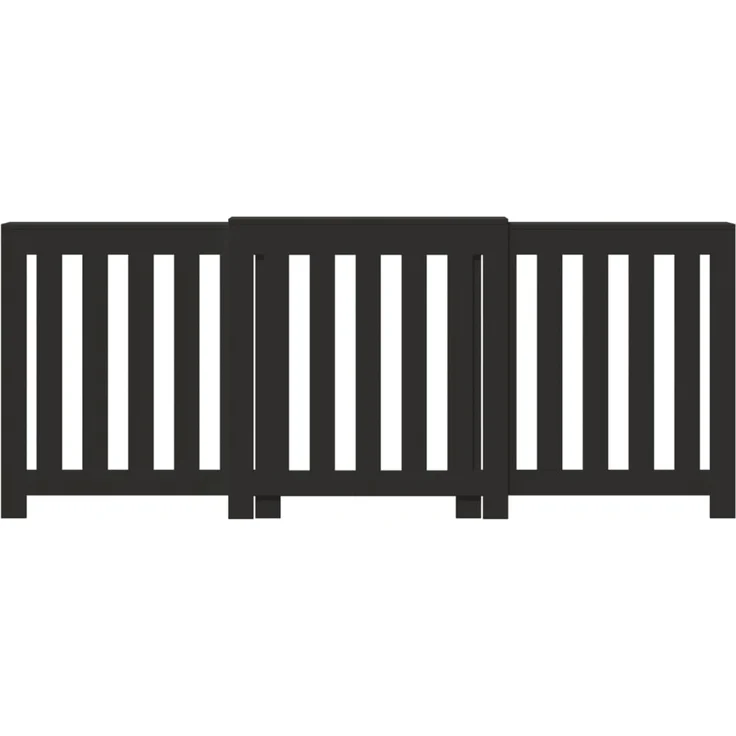 vidaXL Heizkörperverkleidung Schwarz 205x21,5x83,5 cm Holzwerkstoff 852763 – Bild 3