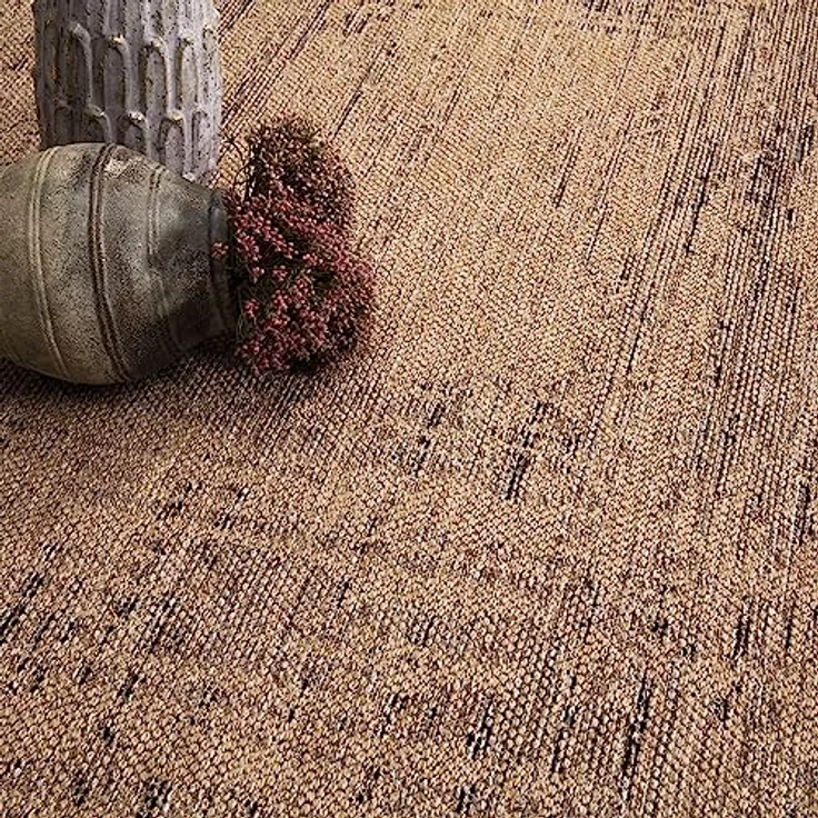 TT Home Teppich Diele, Flur, Küche, Außenbereich, Rechteckig, Höhe: 4 mm, Waschbarer In-& Outdoorteppich Wetterfest Terrasse Uni Moderner Boho A – Bild 4