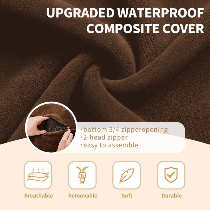 4FT Sitzsack,Sitzsackstuhl, Sofa für Erwachsene,weicher und bequemer Lesestuhl,geeignet für Schlafzimmer, Balkone und andere Orte--Kaffee--100x100x50cm--YOUDENOVA – Bild 5