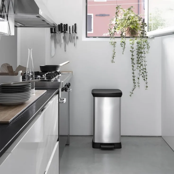 Curver Tretmülleimer Deco 50 L Silbern 442064