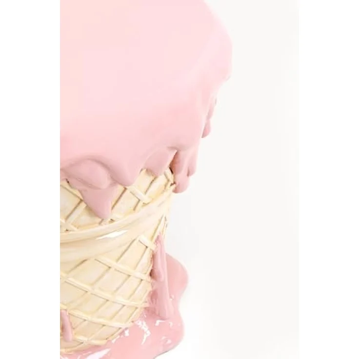 Kare Design Sitzhocker Ice Cream, Pink, Ø37 cm, EIS-Motiv, Waffel, 110kg Belastbarkeit, Hocker, Dekoobjekt, Wohnzimmer – Bild 4