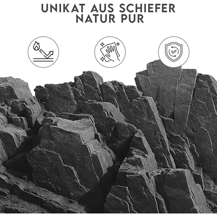hausleben Glasuntersetzer Herz Schiefer Untersetzer 10x10 cm, 8-tlg. – Bild 5