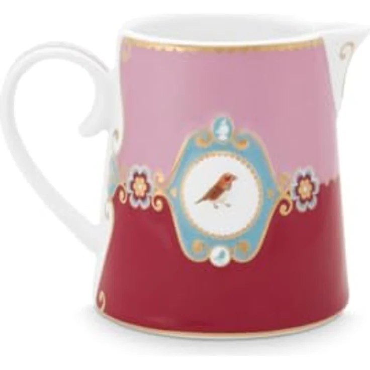 PiP Studio Kanne Love Birds Medallion Krug rot/pink 270ml, Jug Small Love Birds Medallion Red-Pink 270ml – Bild 2