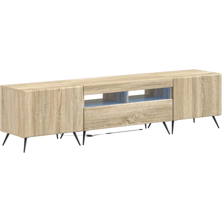 vidaXL LED-TV-Schrank BREDA 3 stk. Sonoma-Eiche Holzwerkstoff 3416921 – Bild 2