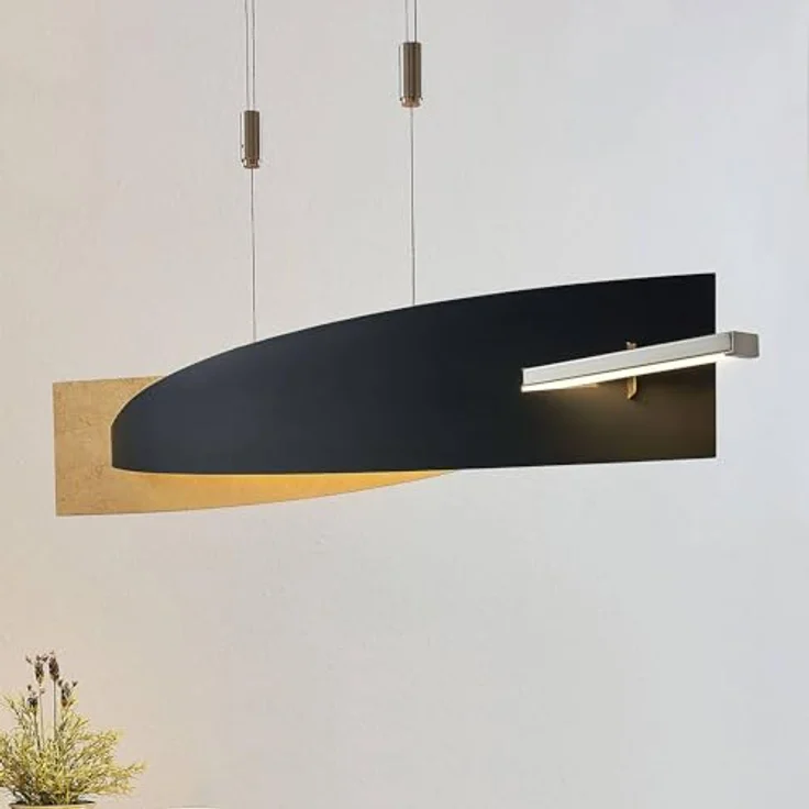 Lucande LED-Hängeleuchte Marija, 101 cm, dimmbar, schwarz-gold – Bild 3