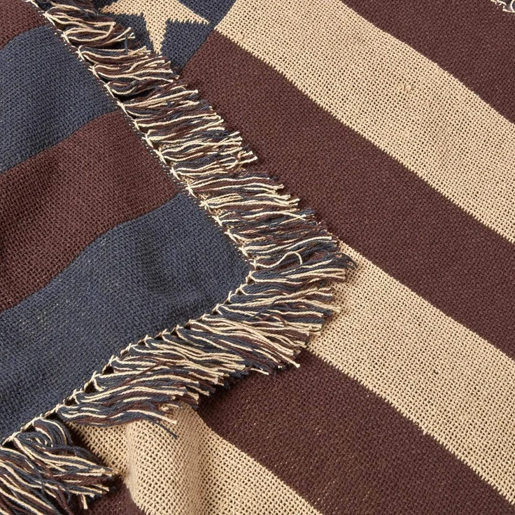 Plaid Überwurf USA-Flagge, 100% Baumwolle, 125 x 150 cm, Homescapes – Bild 5