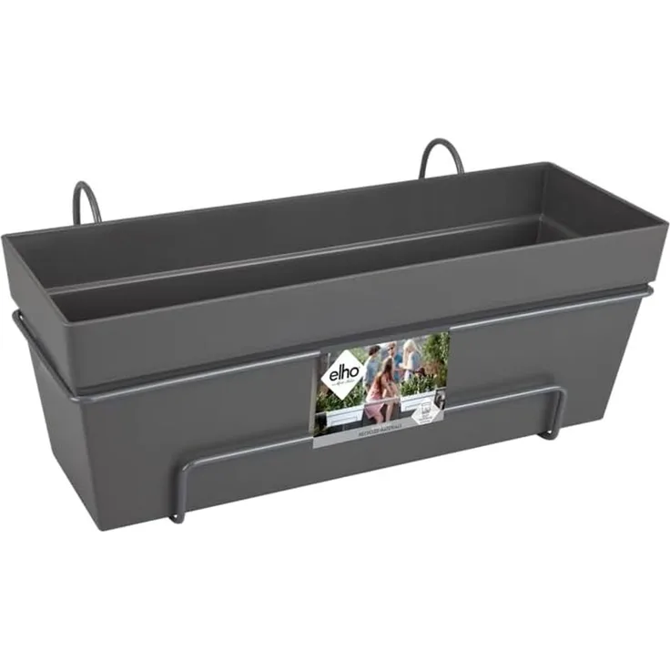 Elho Loft Urban Balkonkasten Allin1 50 - Übertopf - Anthrazit - Draußen - L 25 x W 49. 3 x H 18 cm