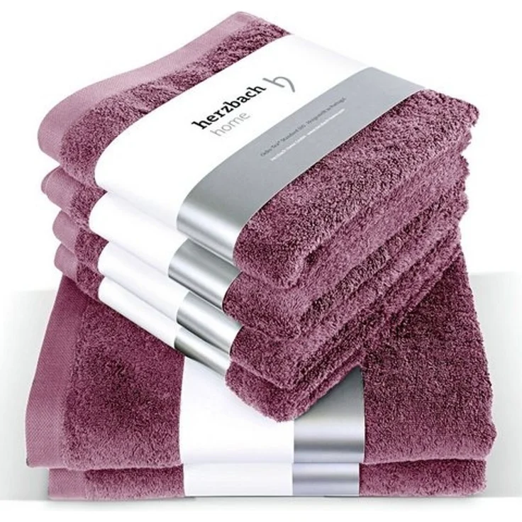 herzbach home Handtuch Set Pura, (6-St), 6er Set, 550g/m², Premium-Qualität, 100% Baumwolle, einfarbig – Bild 4