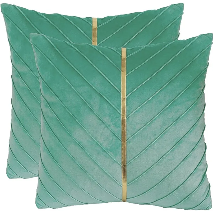 ABC Dekokissen für den Außenbereich, 45 x 45 cm, modernes Dekokissen, blaues Sofakissen, Daunen/Samt, blaues Wohnzimmer-Sofakissen, geeignet für Wohn- und Schlafzimmer, 2er-Pack.