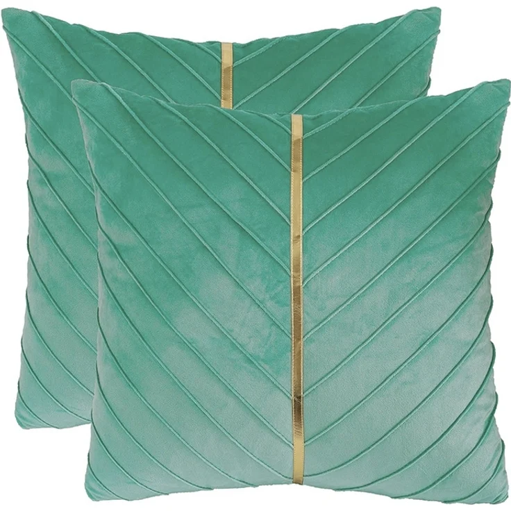 ABC Dekokissen für den Außenbereich, 45 x 45 cm, modernes Dekokissen, blaues Sofakissen, Daunen/Samt, blaues Wohnzimmer-Sofakissen, geeignet für Wohn- und Schlafzimmer, 2er-Pack. – Bild 1