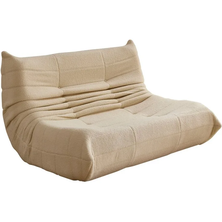 HAUSS SPOLE Sitzsack 2-Sitzer Lazy-Sofa aus Teddy-Samt, modernes Design, Wohnzimmer Beige (1 St), Relaxsessel Polstermöbel