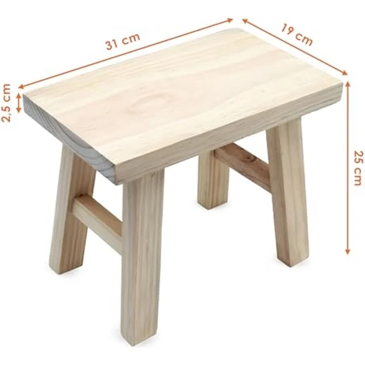 Spetebo Blumenbank Echtholz Pflanzenständer natur rechteckig - 31x25 cm (Anzahl, 1 St, Holzhocker), Naturprodukt – Bild 3