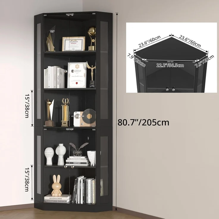 Eckvitrine mit gehartetem Glas LED Beleuchtung und – Bild 2