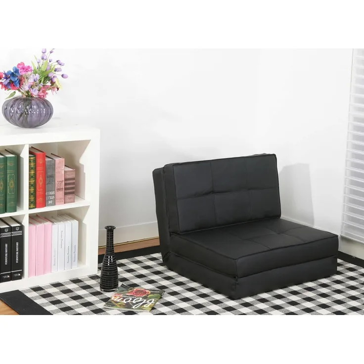 Artdeco Schlafsessel Kunstleder klein, schwarz
