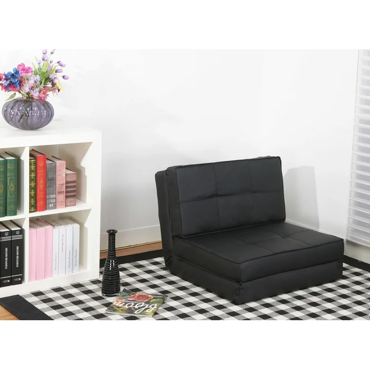 Artdeco Schlafsessel Kunstleder klein, schwarz – Bild 1