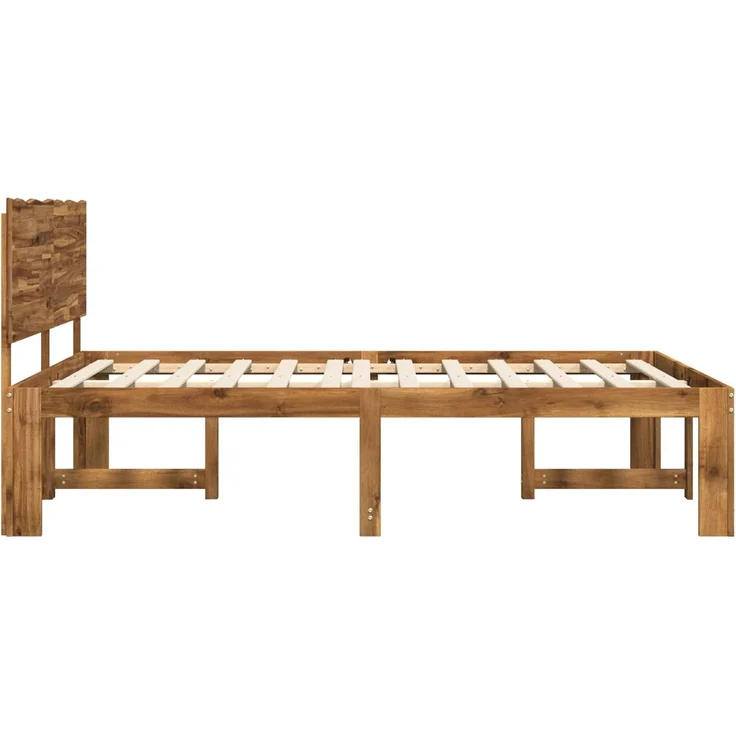 vidaXL Doppelbettgestell mit Kopfteil ROSTOCK Natur 120 x 190 cm 903402 – Bild 5