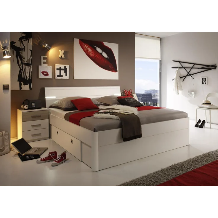 Bettanlage >Isobel< in Weiß - 185x97x216cm (BxHxT) – Bild 1