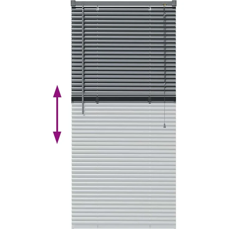 vidaXL Venezianische Jalousie Dunkelgrau 130 x 60 cm 25 mm Aluminium 42006039 – Bild 12