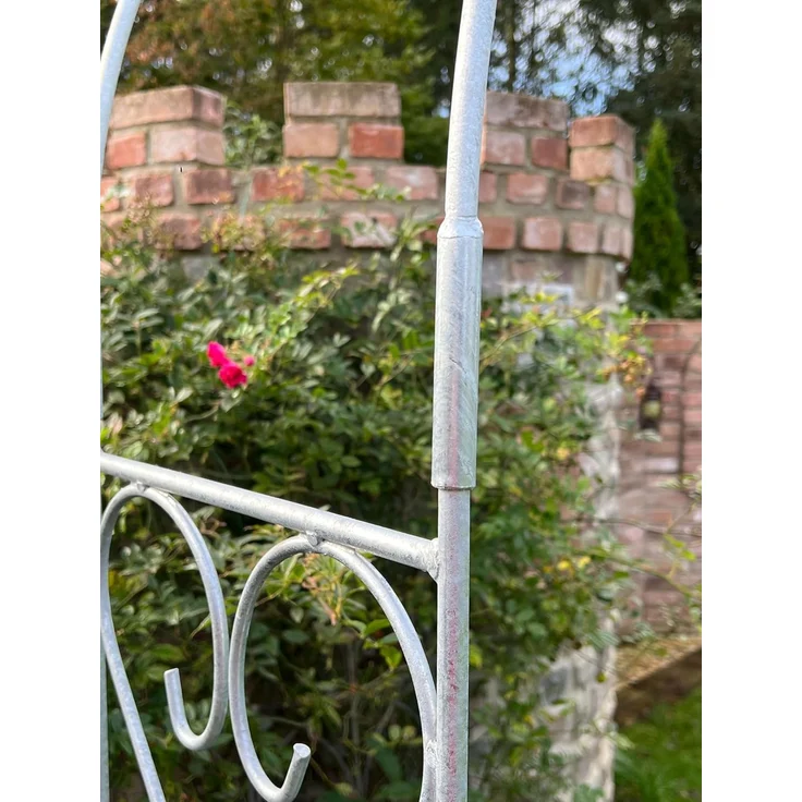 DanDiBo Rosenbogen Metall Verzinkt Massiv 120 cm Torbogen 96521 Wetterfest Rundbogen Volleisen Rankhilfe Gartenbogen Feuerverzinkt – Bild 4