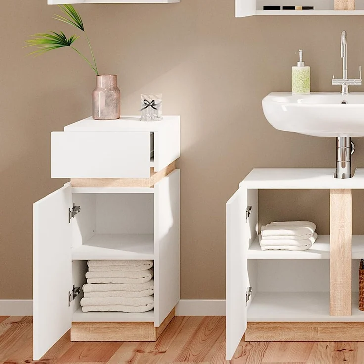 Midischrank Gloria Weiß 33 x 75.5 cm mit Tür und Schublade Vicco – Bild 5