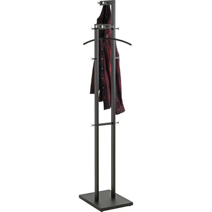 Garderobenständer >54554< in chrom, schwarz, Metall - 42x175x30cm (BxHxT) – Bild 5