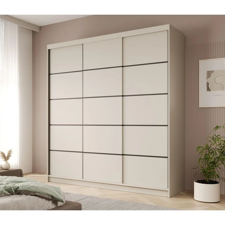 Schiebetürenschrank Schrank Nr. 445 in Cashmere matt 200 x 215 x 58 cm – Bild 1