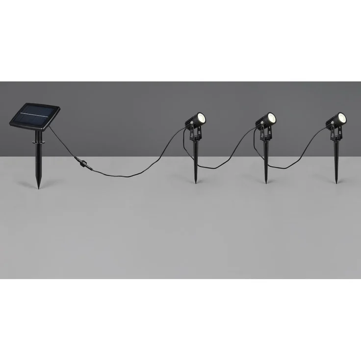 Solar Gartenstrahler OBIDOS auch per USB aufladbar mit 3 Spots, L: 6,2 Meter – Bild 3