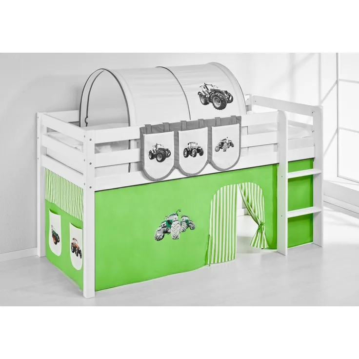 Lilokids 'Trecker' Vorhang Grün Beige - für Hochbett, Spielbett und Etagenbett