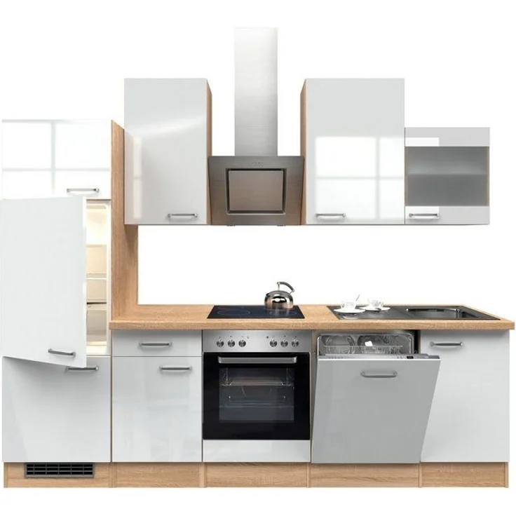 Flex-Well Küchenzeile Florenz, mit E-Geräten, Gesamtbreite 280 cm – Bild 4