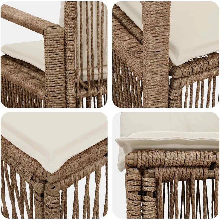 vidaXL Gartensofa-set 6 stk. 6-Sitzer Beige Poly-Rattan 3435810 – Bild 7