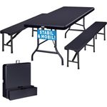 Casaria Bierzeltgarnitur, Klappbar Kunststoff 180cm Biertischgarnitur Festzeltgarnitur Camping