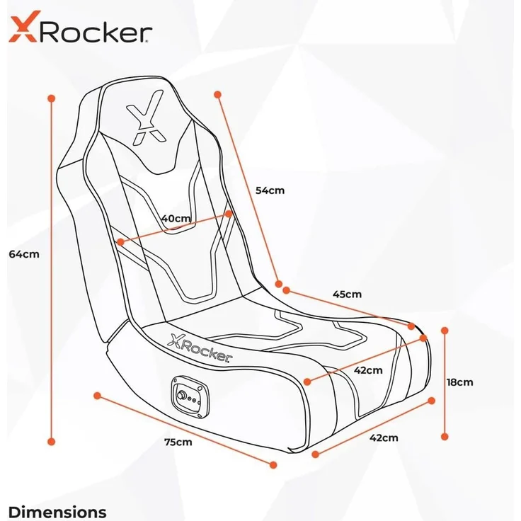 X Rocker Shadow 2.0 Floor Rocker Gaming Kinder Sessel mit 2.0 Audiosystem - Grün/Schwarz/Weiß – Bild 3